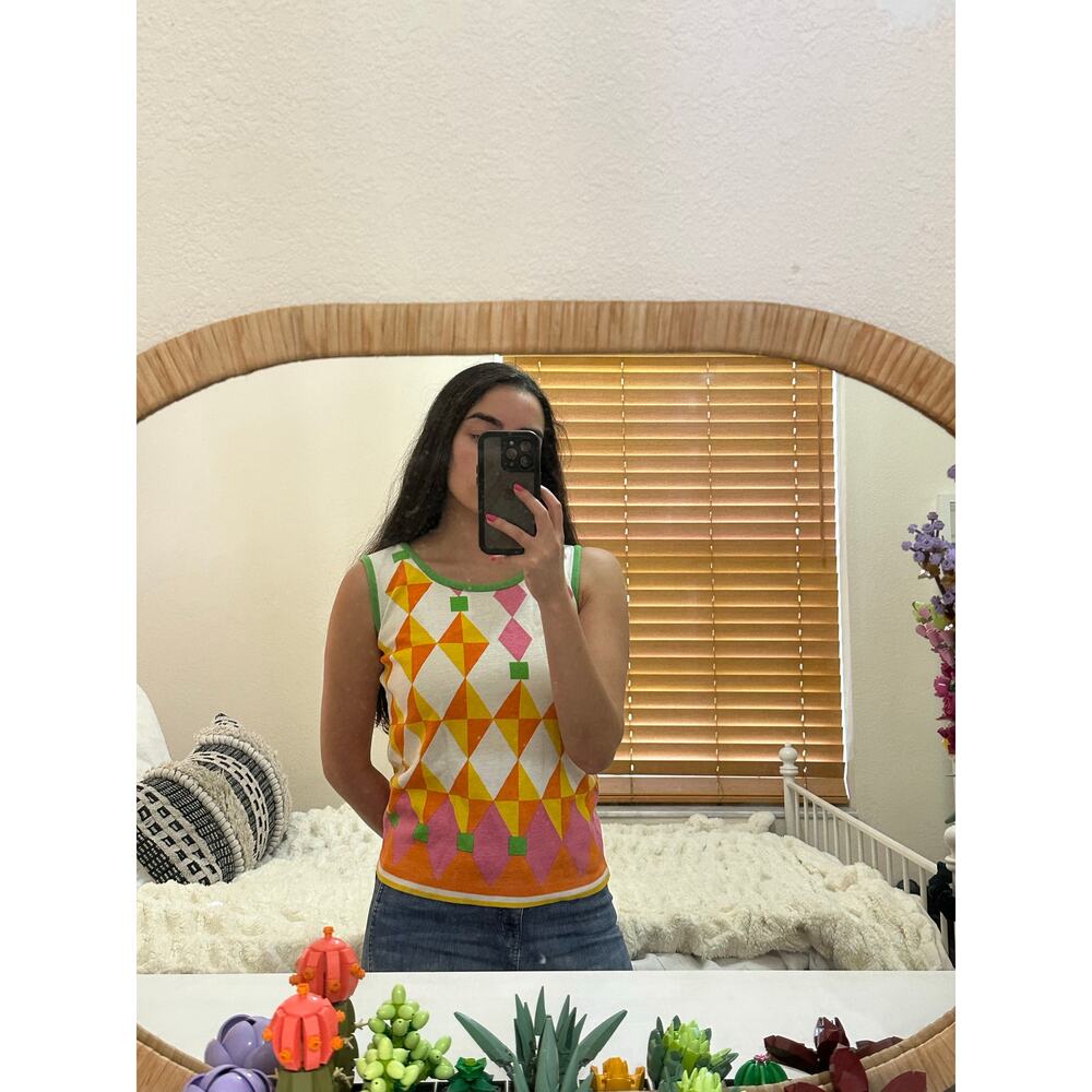 Vinatge Arlene Originals Geo Tank Top